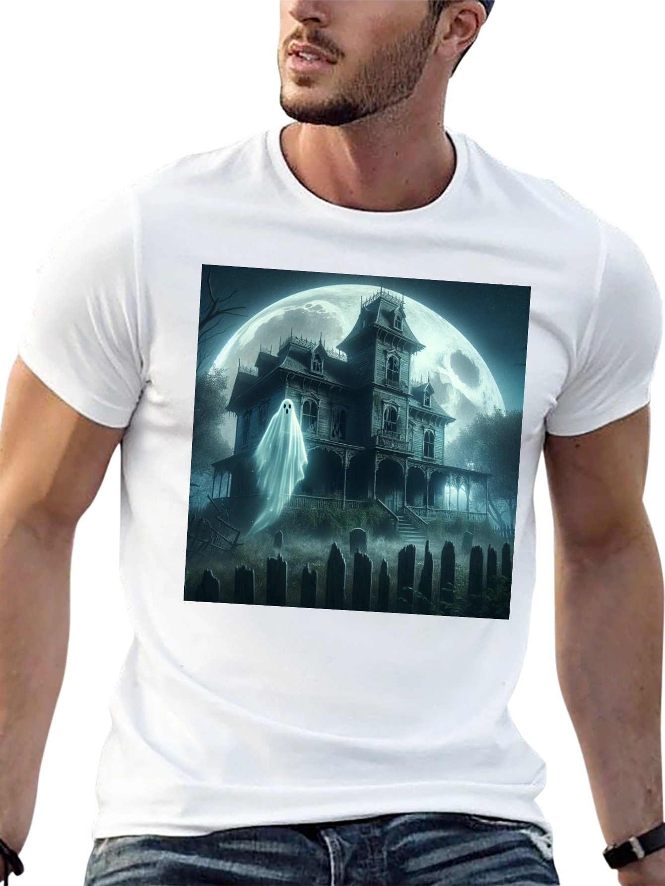 Haunted House Ghost T-Shirt Halloween Spooky Tee