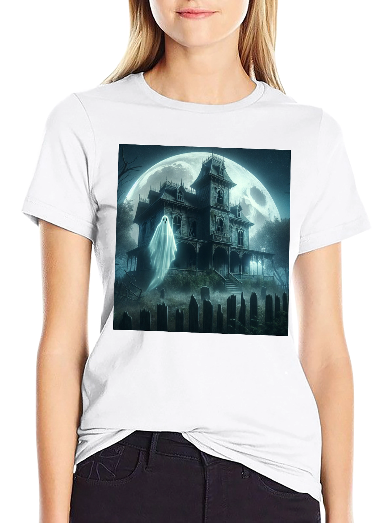 Haunted House Ghost T-Shirt Halloween Spooky Tee