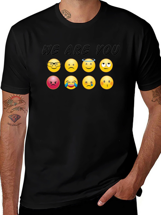 Emoji Expression Graphic Tee - We Are You Black T-Shirt