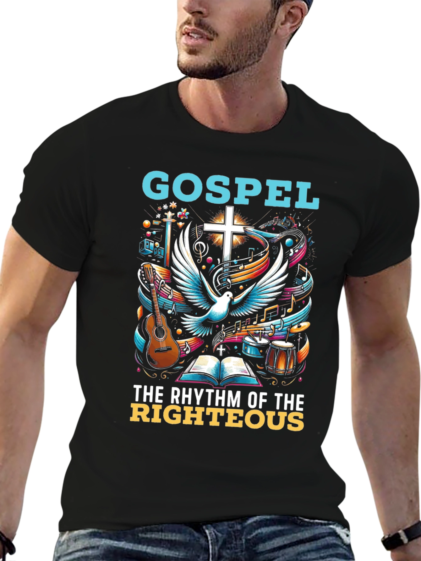Gospel Rhythm Graphic Tee - Christian Music Shirt