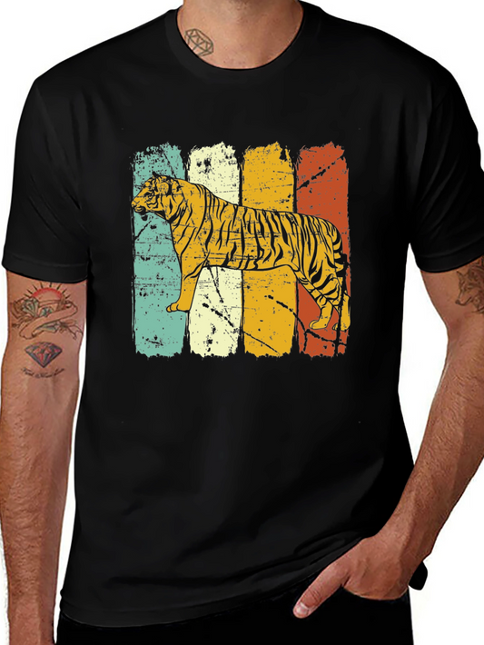 Retro Tiger Graphic Tee - Vintage Style