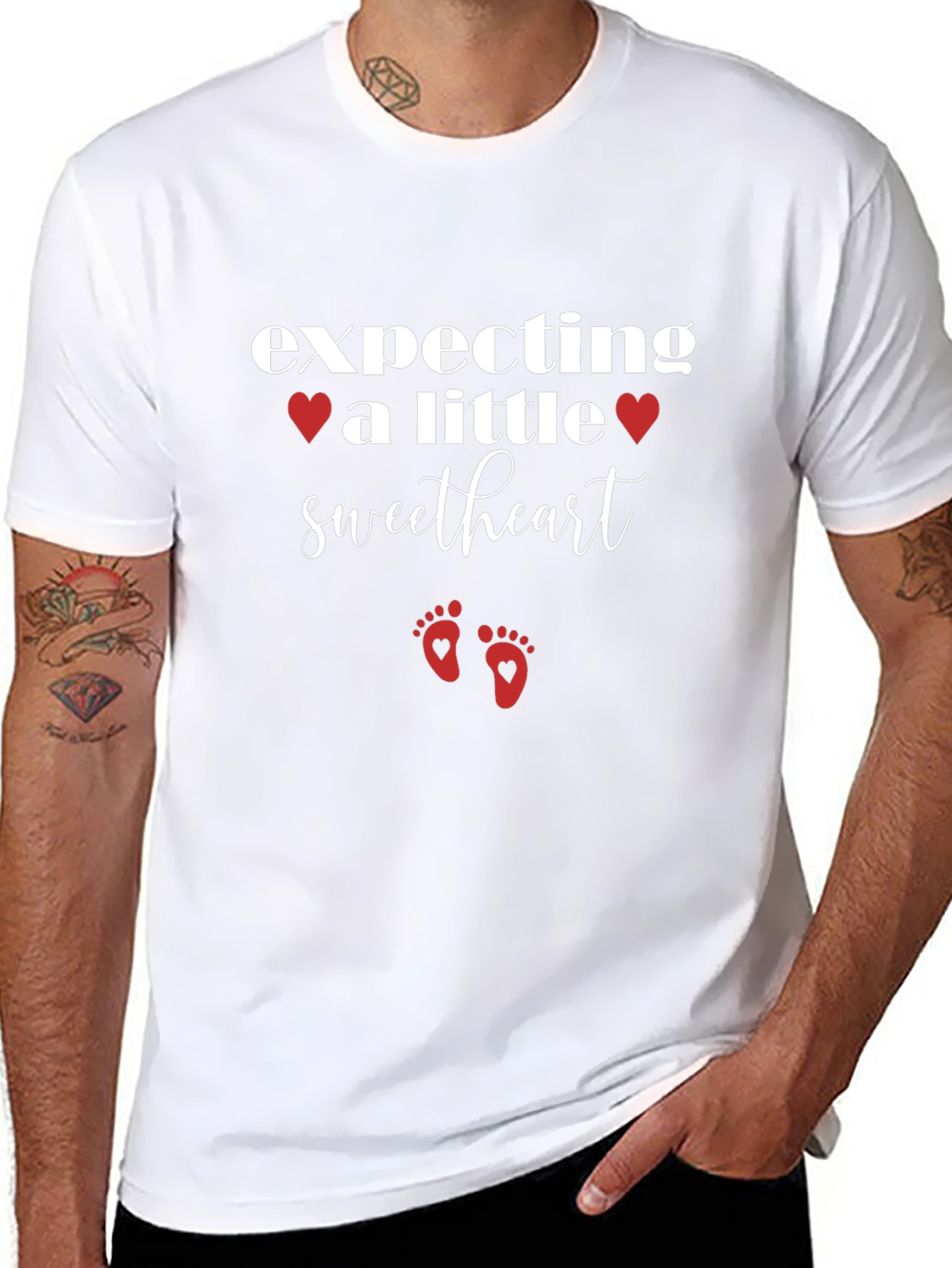 Expecting a Little Sweetheart Black T-Shirt