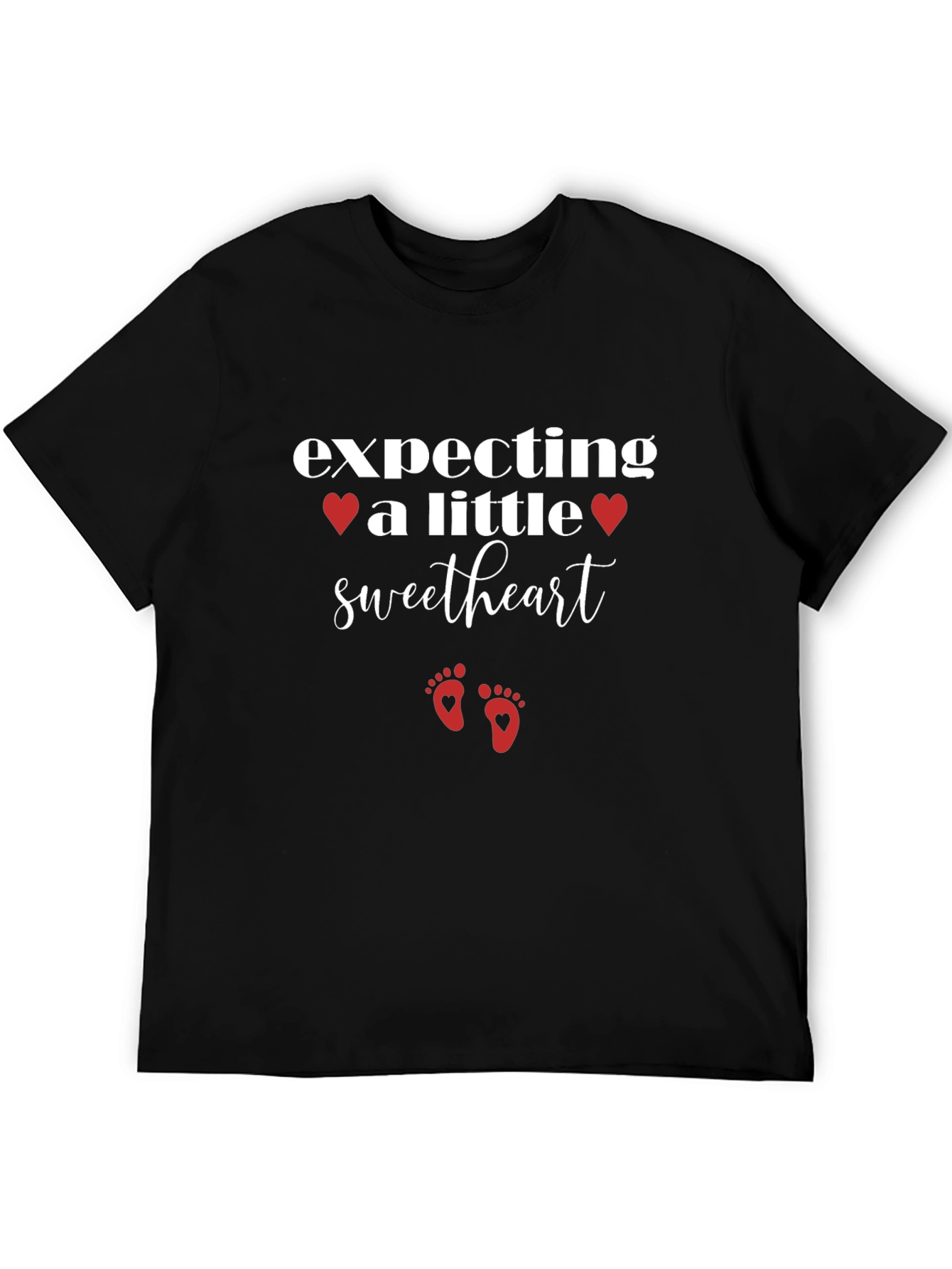 Expecting a Little Sweetheart Black T-Shirt