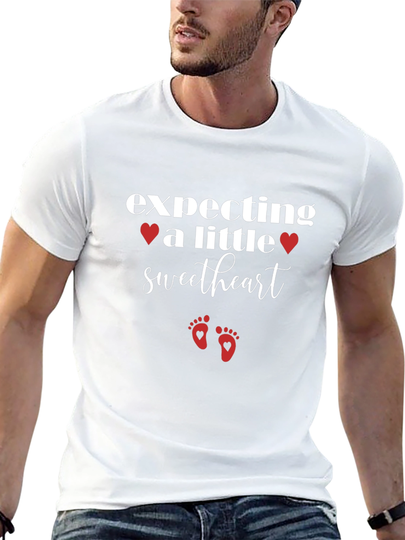 Expecting a Little Sweetheart Black T-Shirt