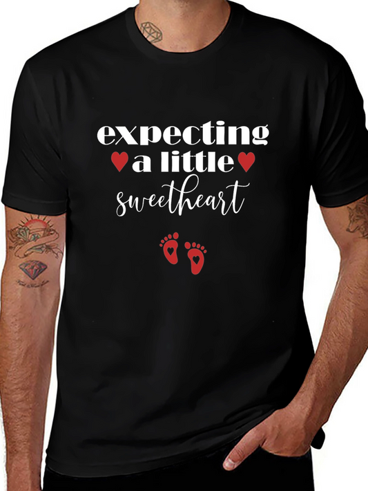 Expecting a Little Sweetheart Black T-Shirt