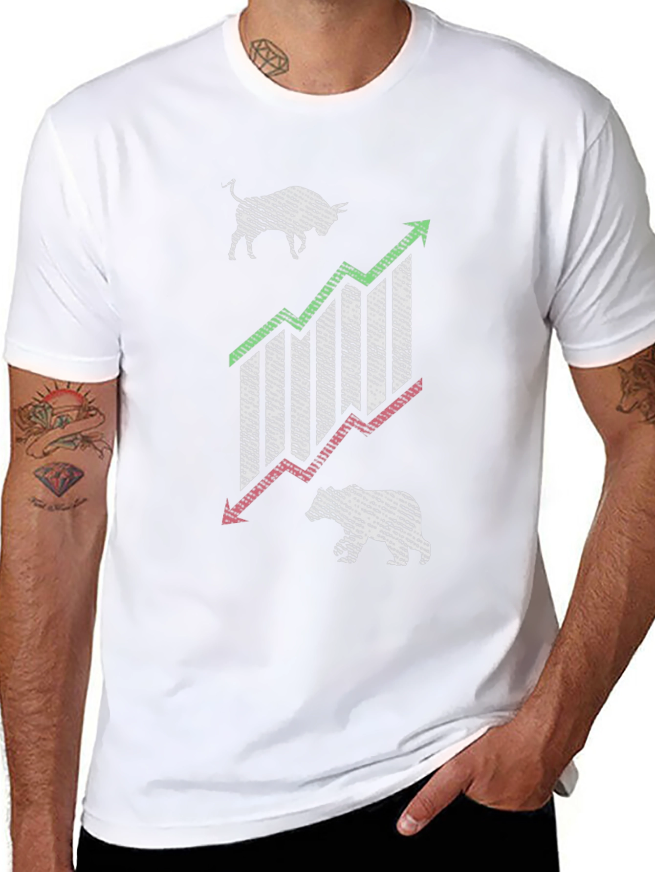Bull & Bear Stock Market Graphic Tee