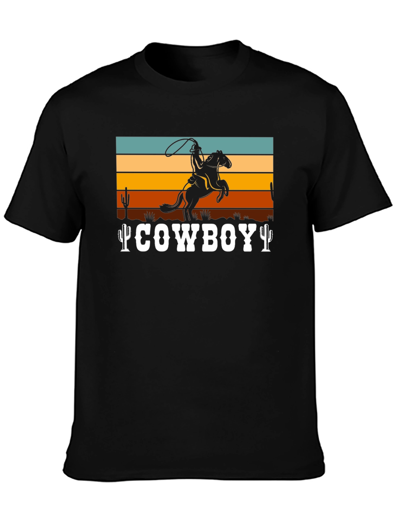 Cowboy Graphic Tee - Retro Western Design