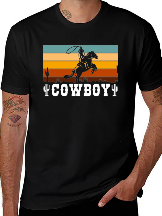 Cowboy Graphic Tee - Retro Western Design
