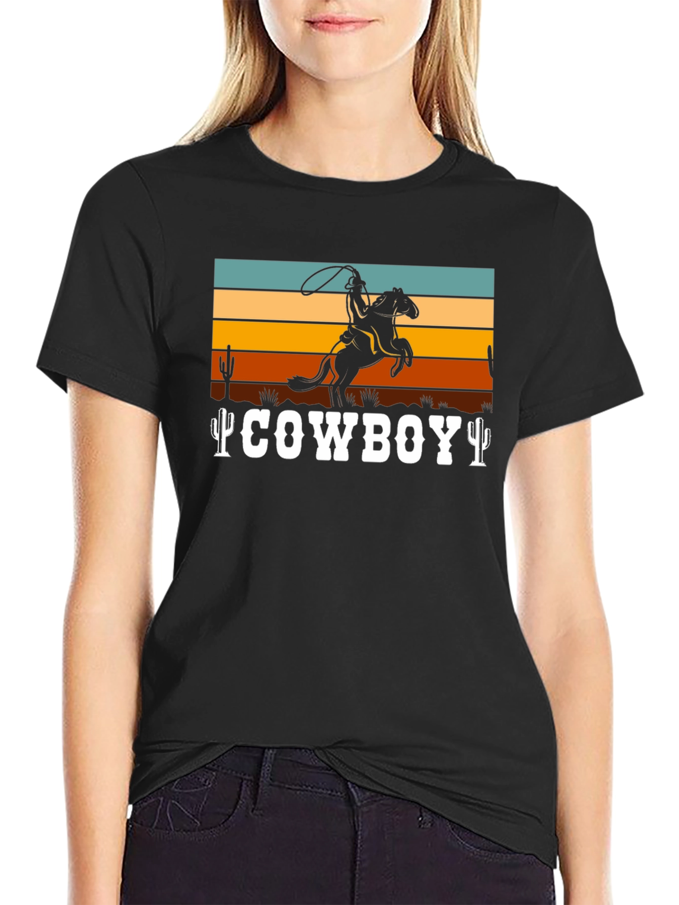 Cowboy Graphic Tee - Retro Western Design