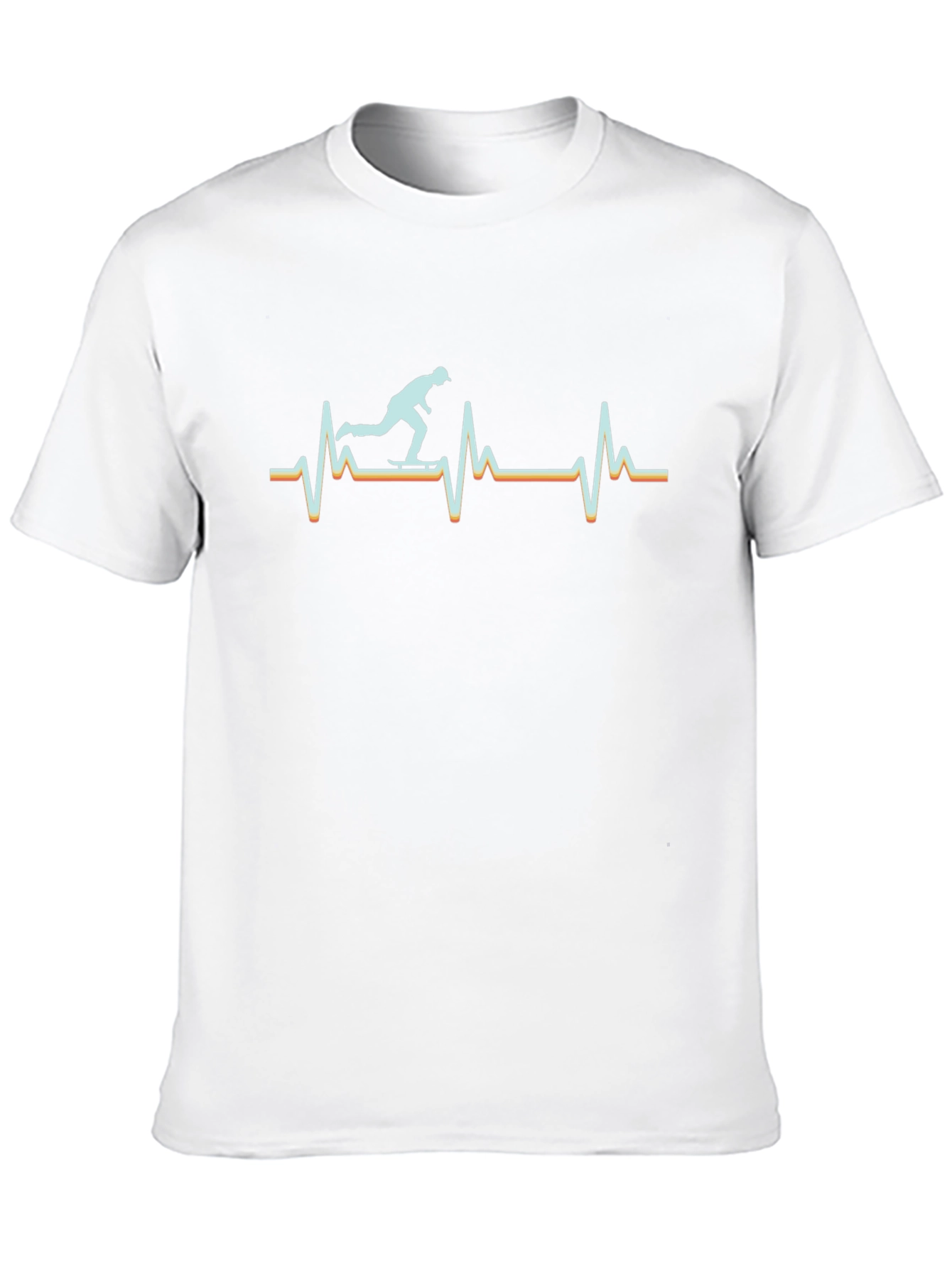 Skateboard Heartbeat Graphic Tee - Ride the Pulse!