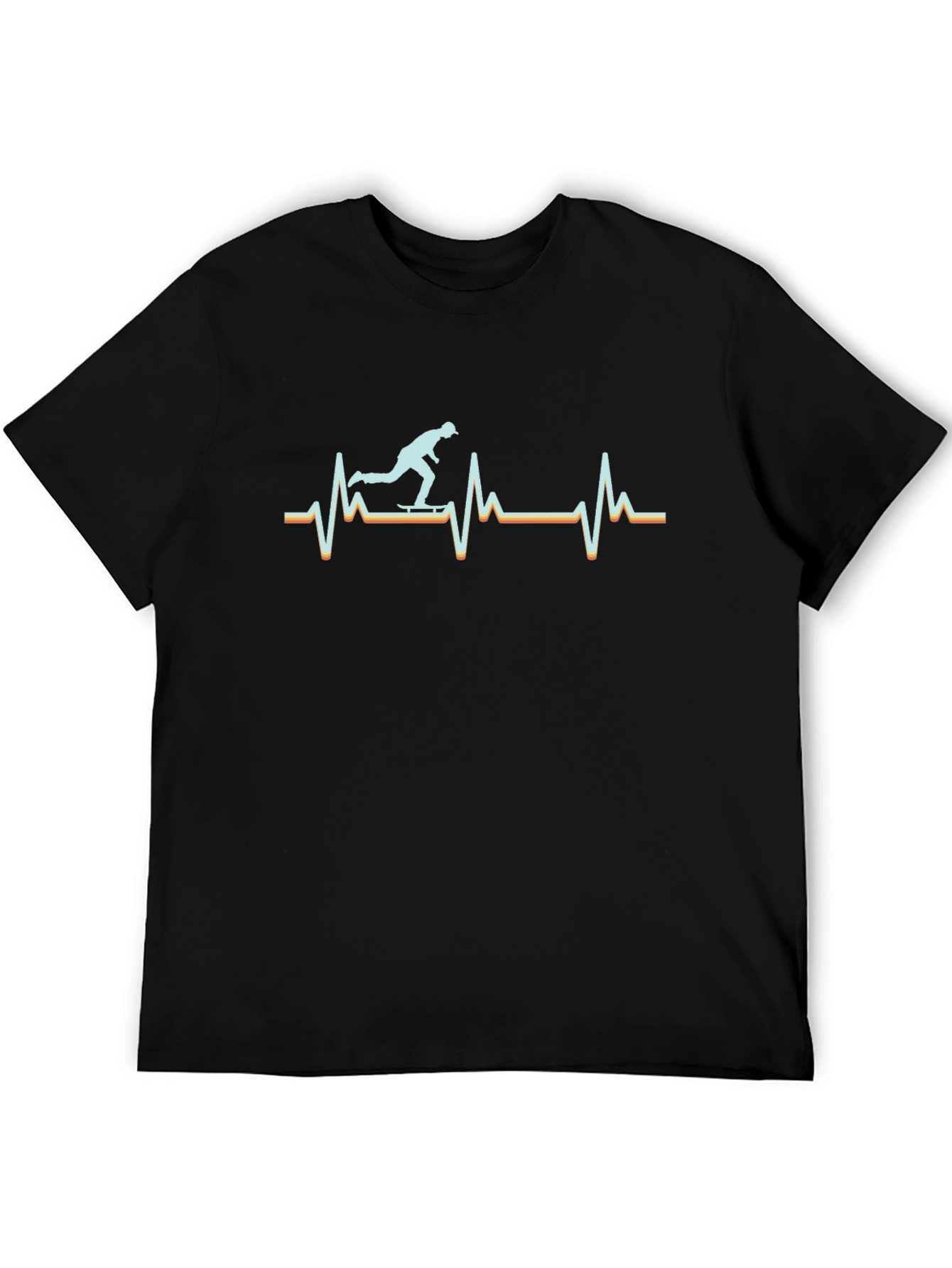 Skateboard Heartbeat Graphic Tee - Ride the Pulse!