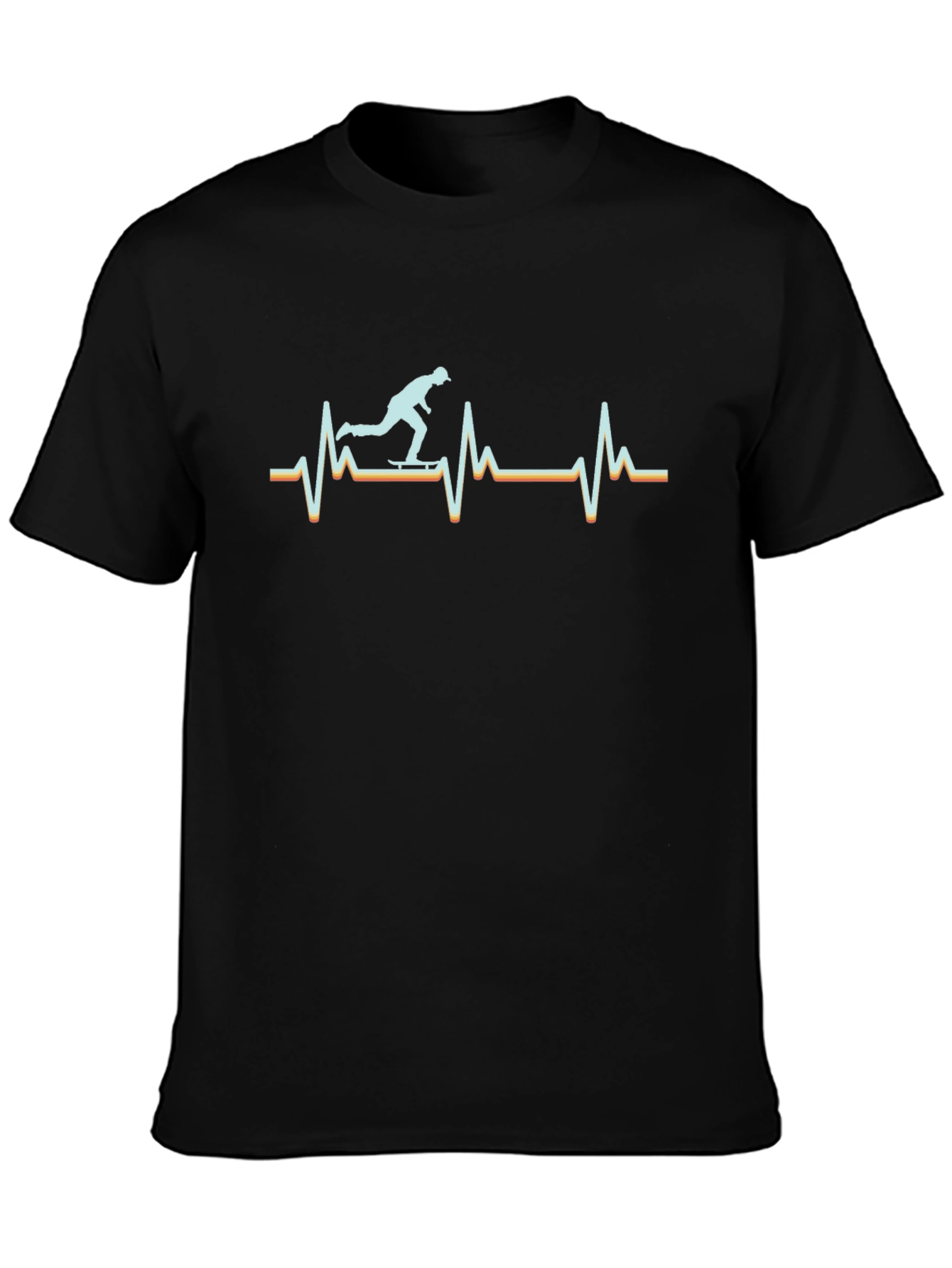 Skateboard Heartbeat Graphic Tee - Ride the Pulse!