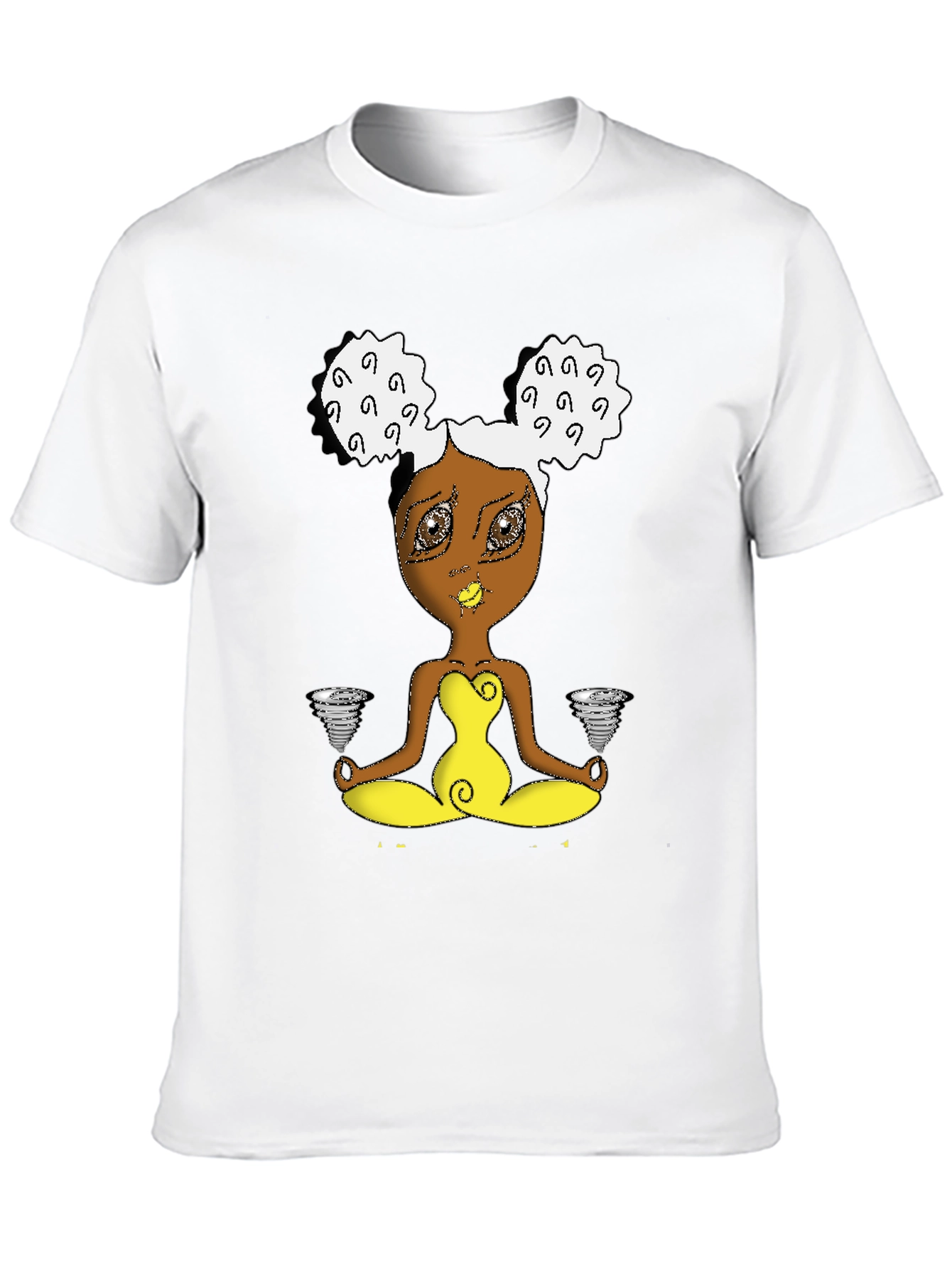 Zen Cartoon Girl Black T-Shirt