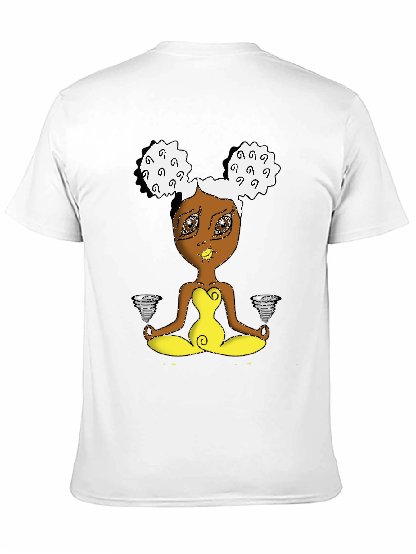 Zen Cartoon Girl Black T-Shirt