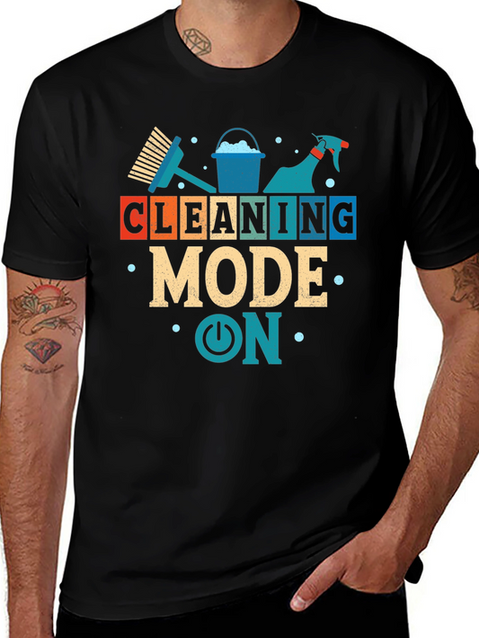 Cleaning Mode On Graphic T-Shirt