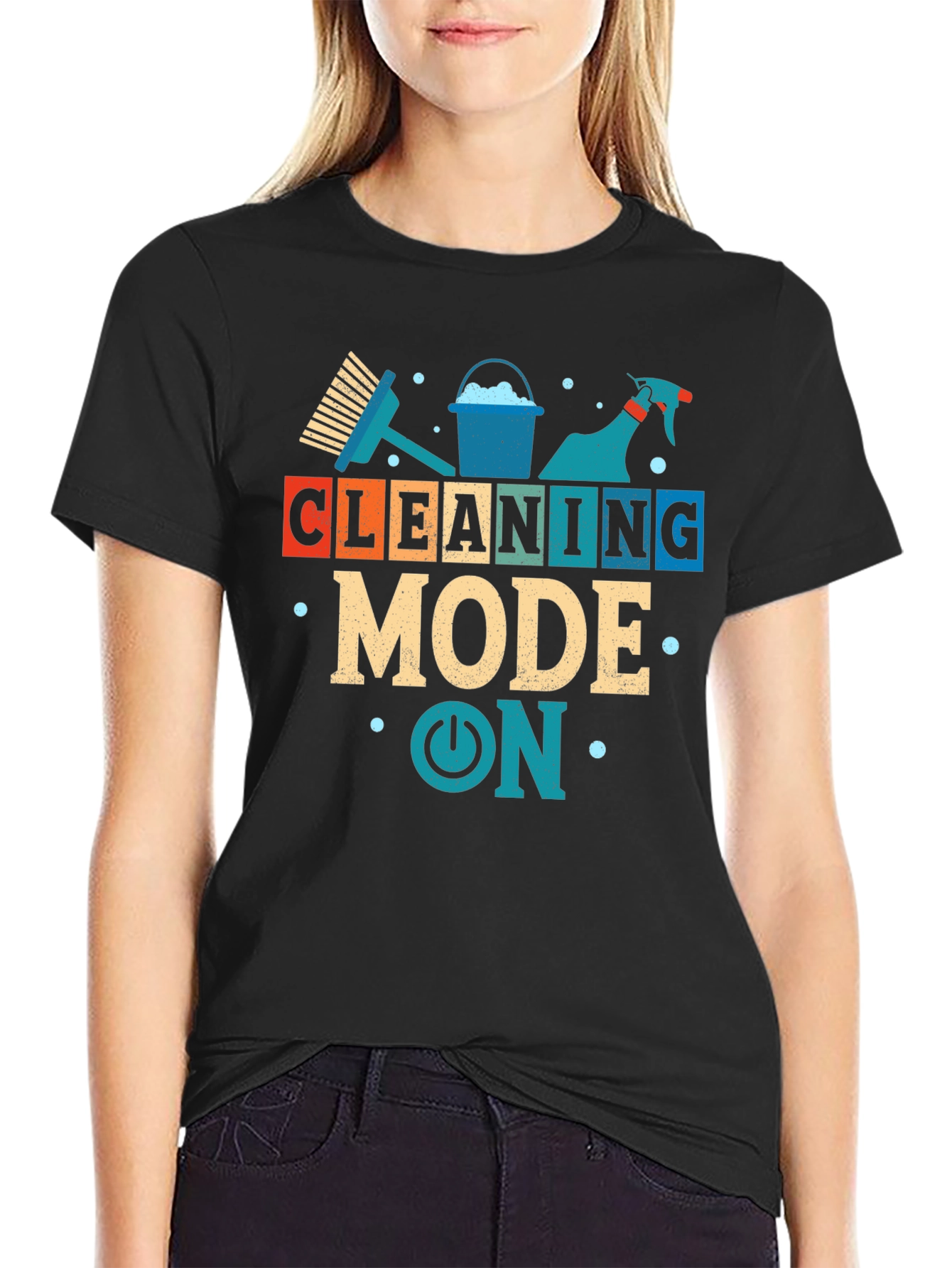 Cleaning Mode On Graphic T-Shirt