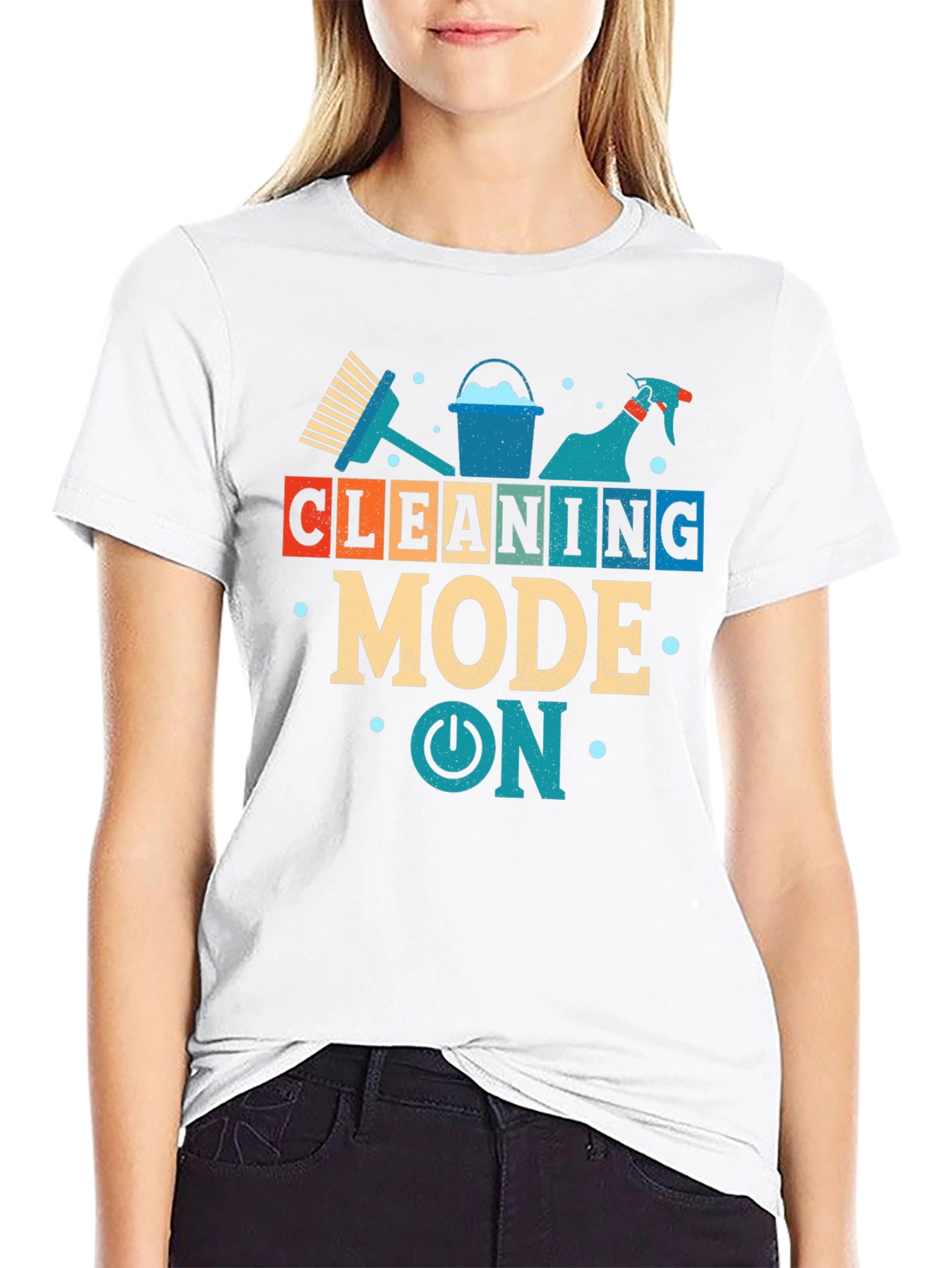 Cleaning Mode On Graphic T-Shirt