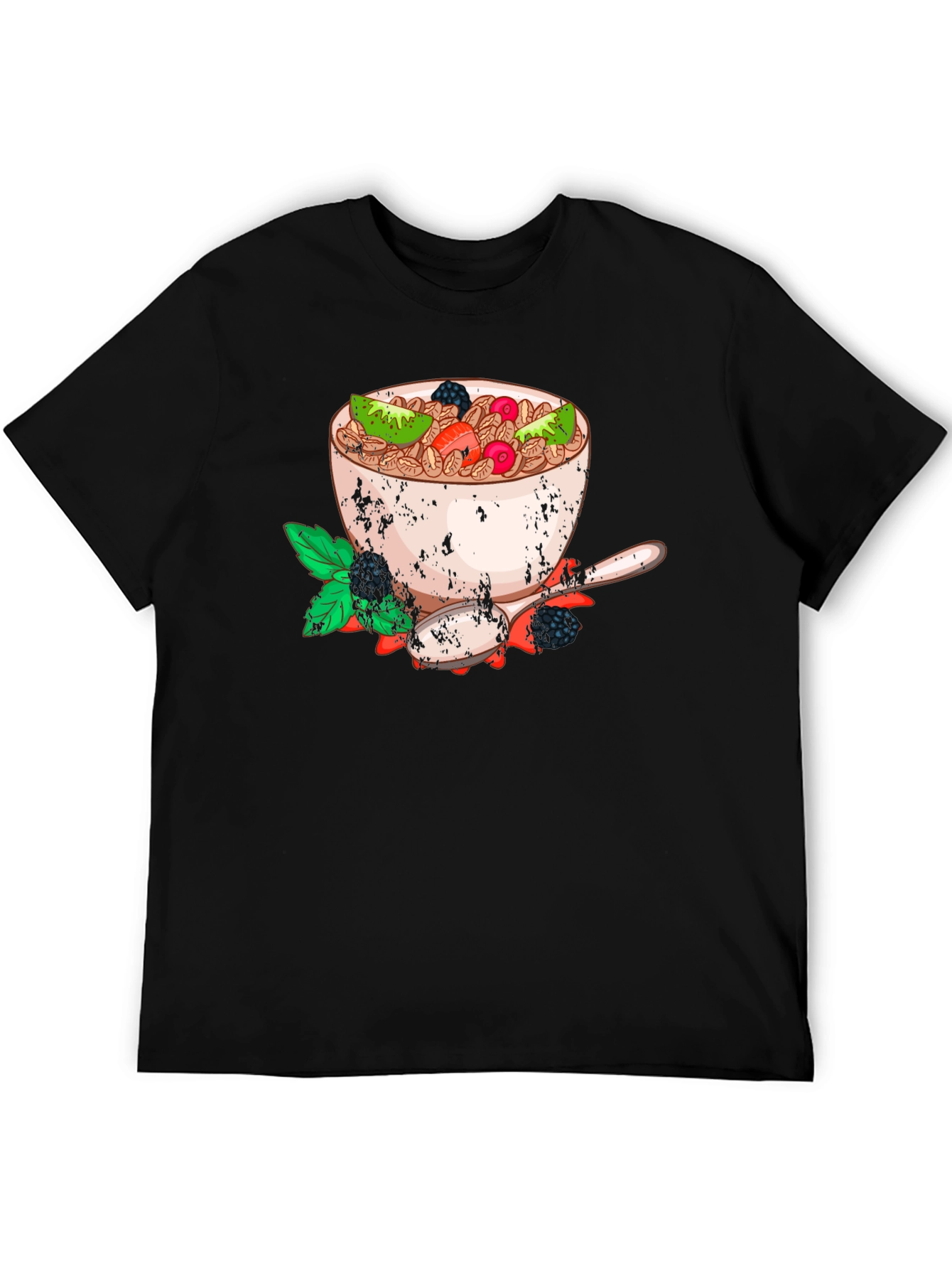 Cereal Bowl Graphic Tee - Trendy Breakfast Shirt