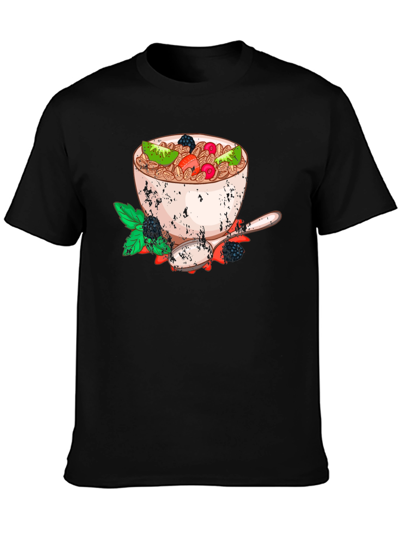 Cereal Bowl Graphic Tee - Trendy Breakfast Shirt