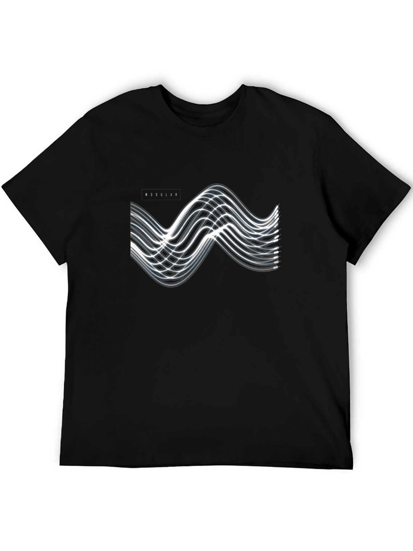 Modern Modular Graphic Black T-Shirt