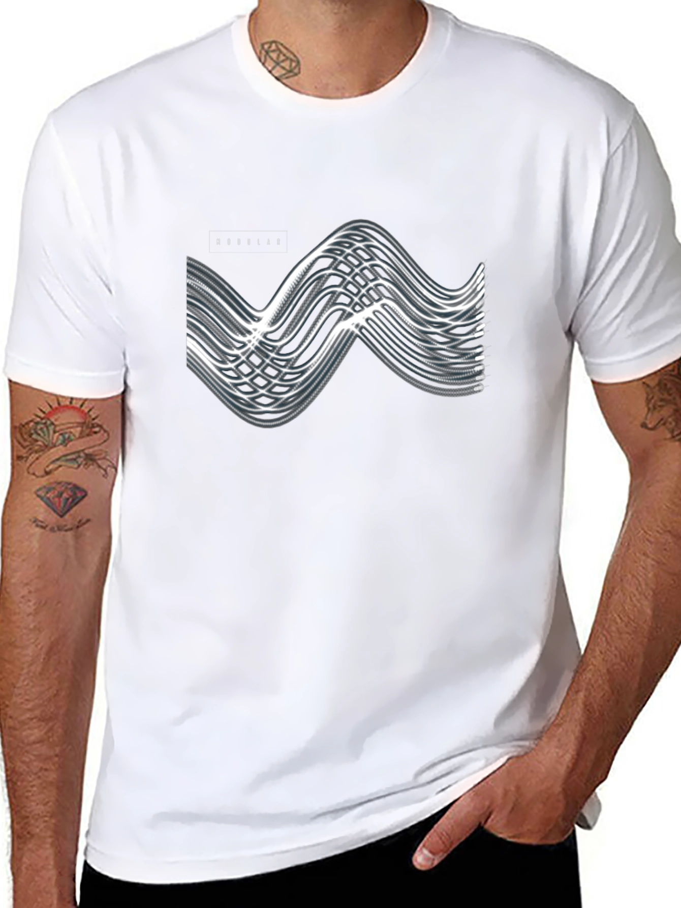 Modern Modular Graphic Black T-Shirt