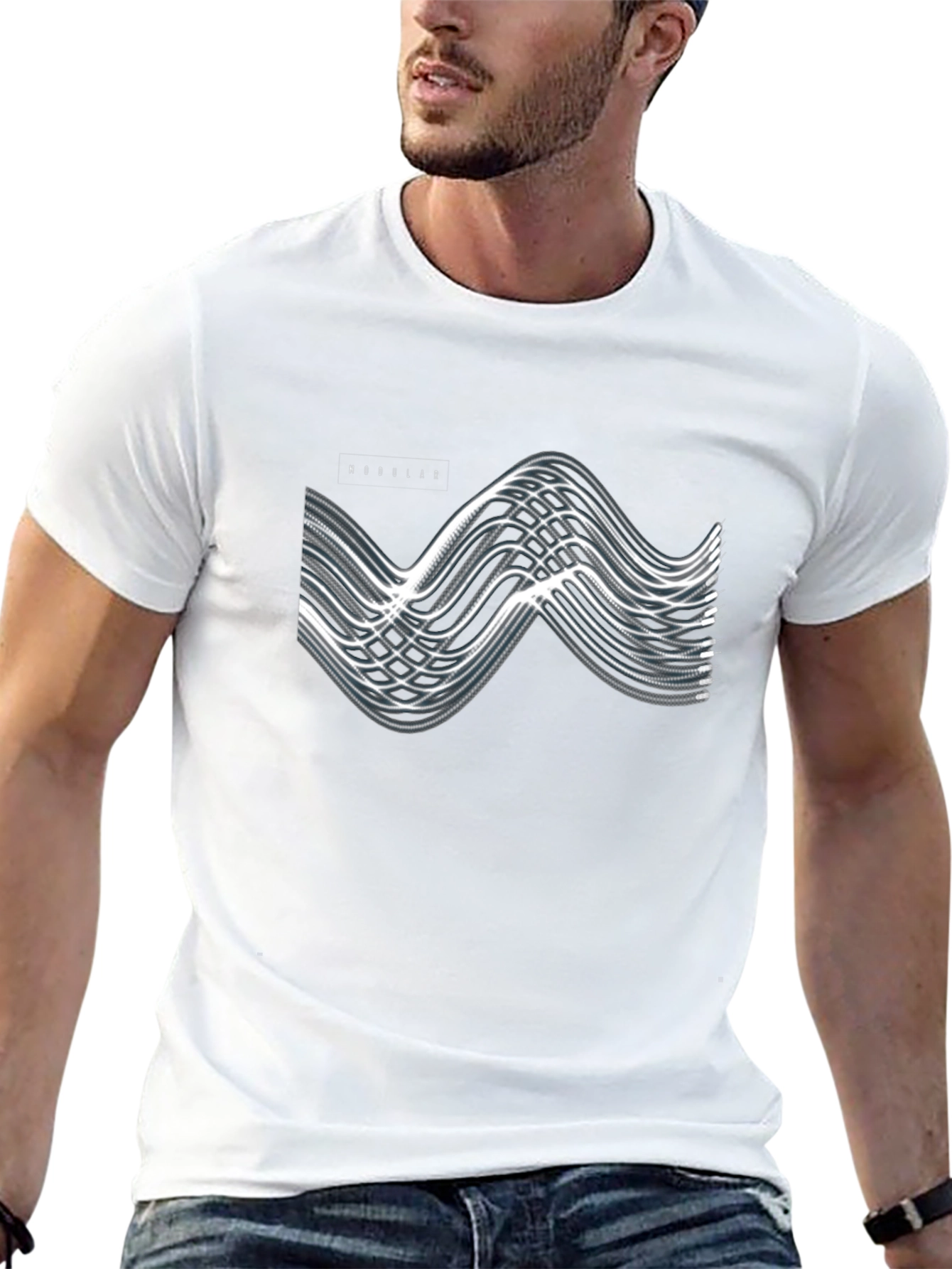 Modern Modular Graphic Black T-Shirt