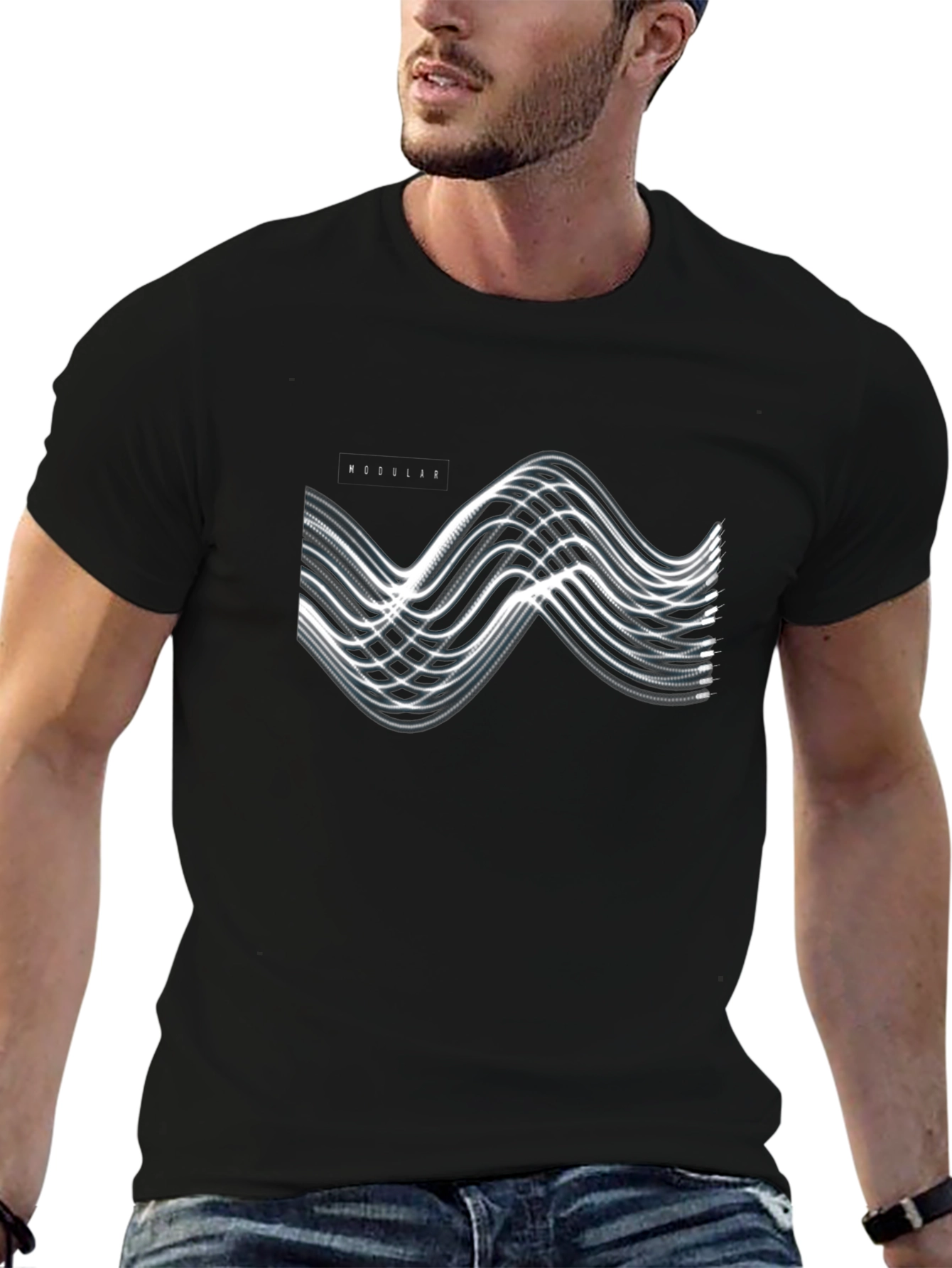 Modern Modular Graphic Black T-Shirt