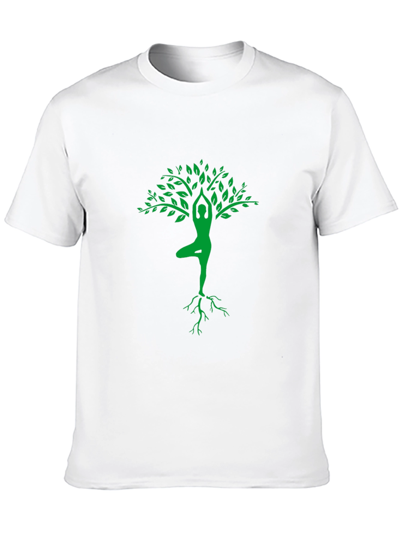 Yoga Tree Pose Graphic Tee - Black Cotton