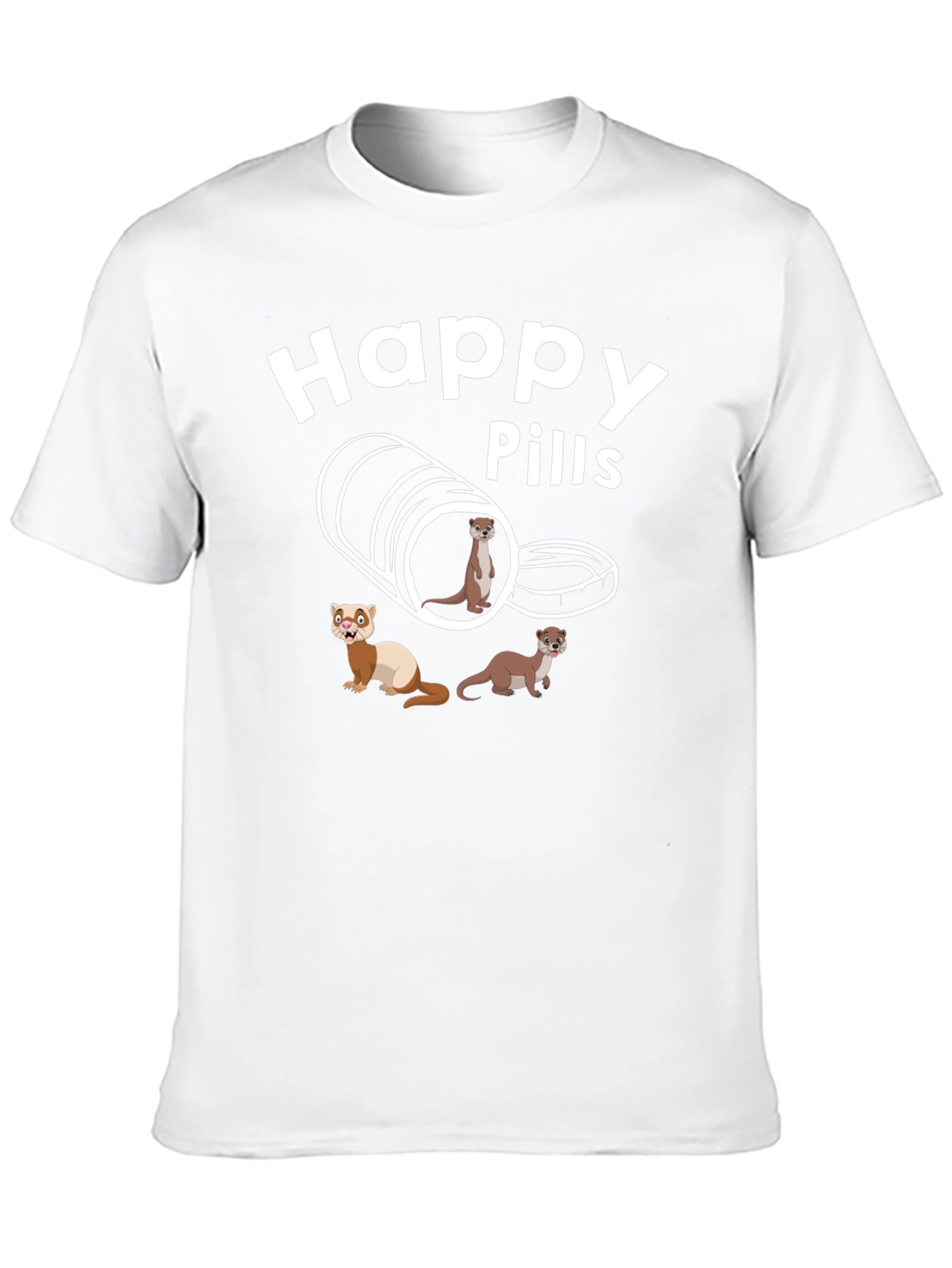 Happy Pills Ferret T-Shirt Black