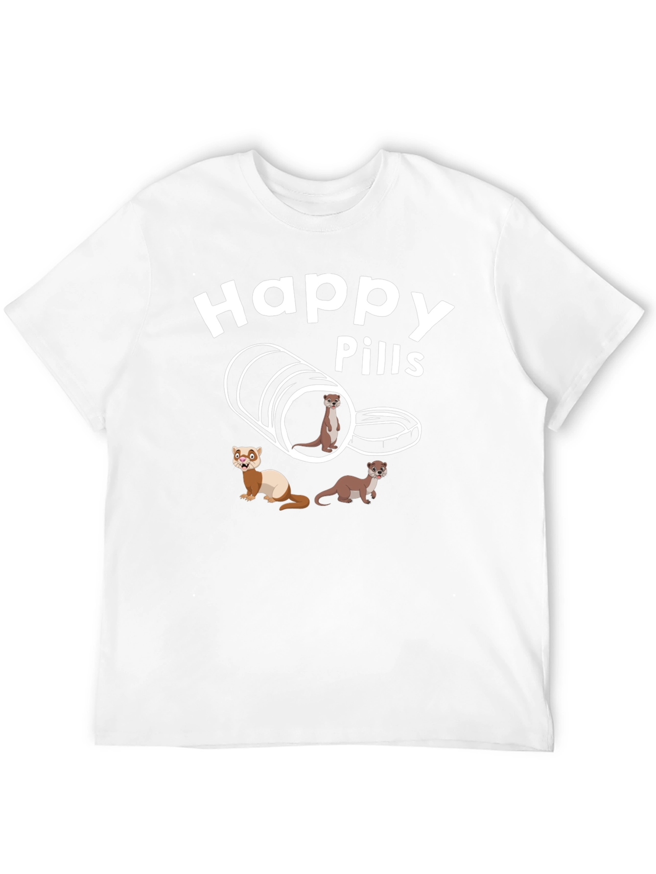 Happy Pills Ferret T-Shirt Black