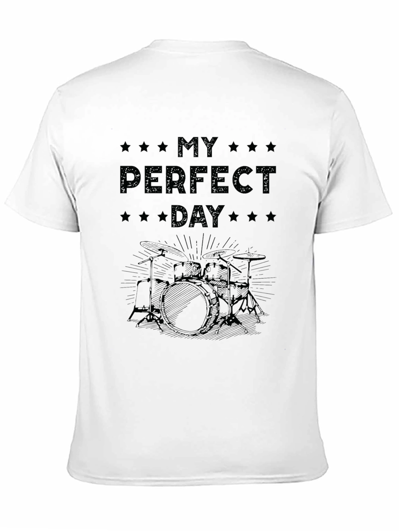 My Perfect Day Drums Graphic Tee - Black