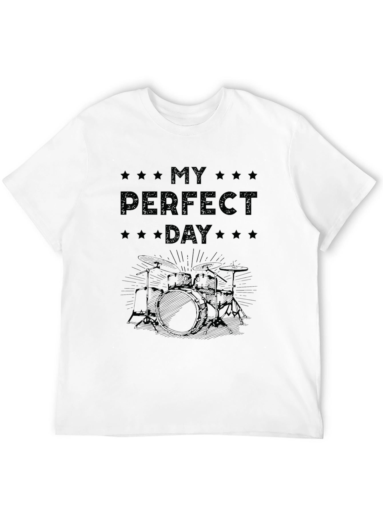 My Perfect Day Drums Graphic Tee - Black