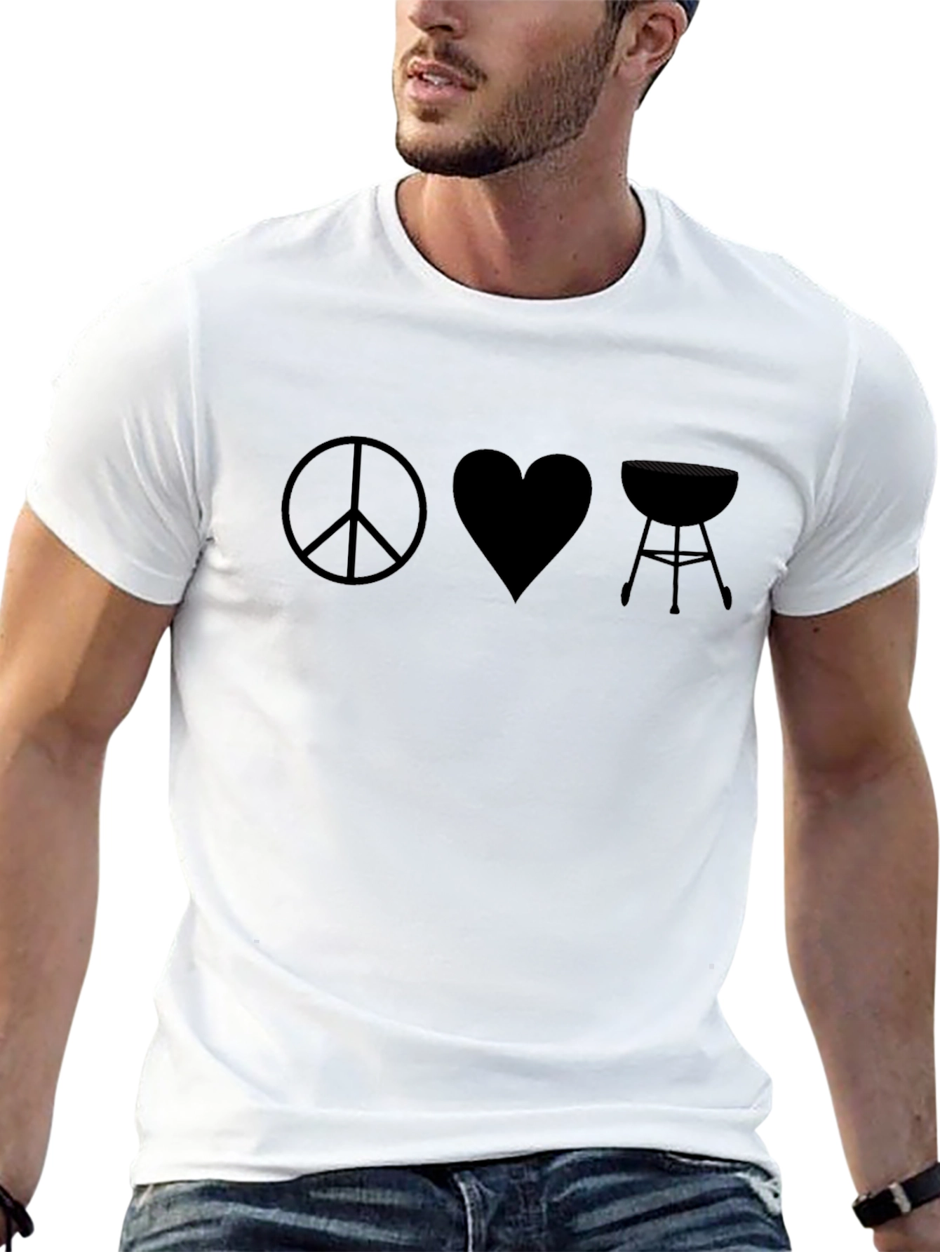 Peace Love BBQ Black T-Shirt
