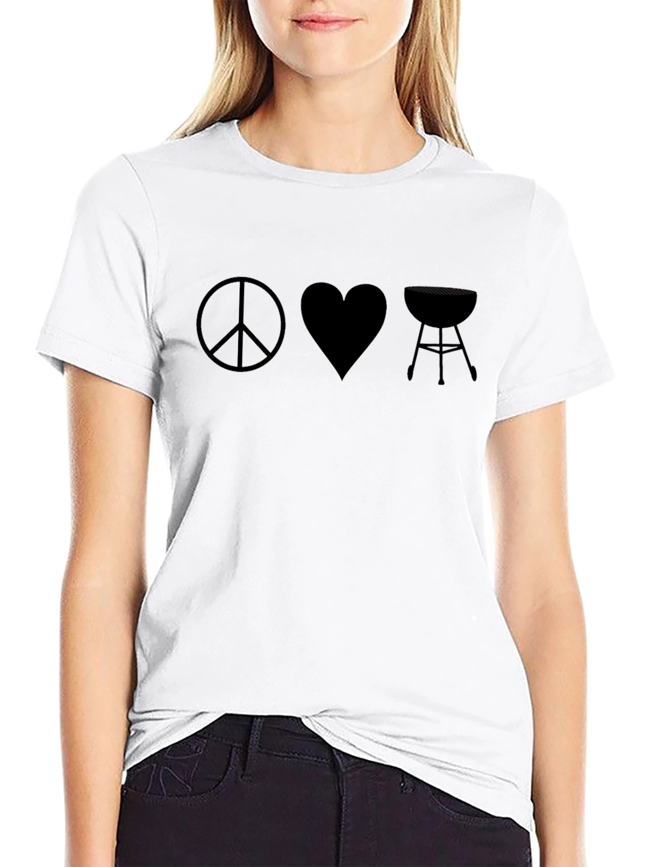 Peace Love BBQ Black T-Shirt