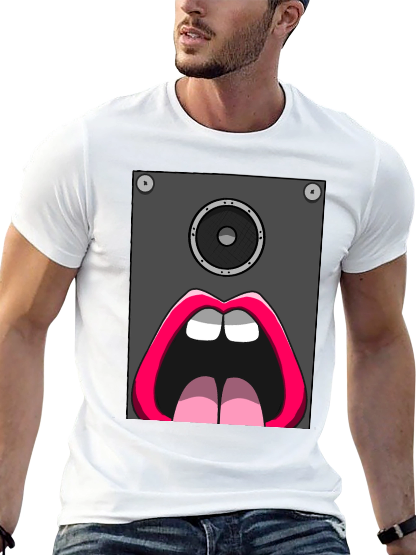 Speaker Mouth Graphic Tee - Bold & Unique