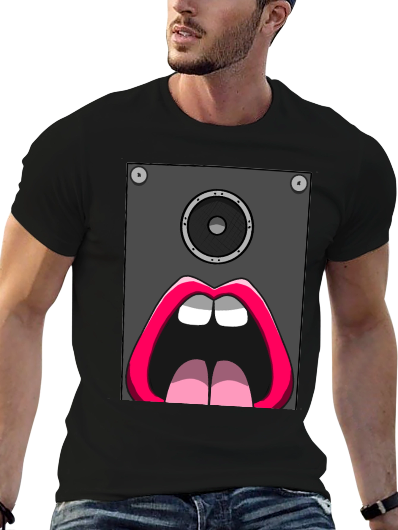 Speaker Mouth Graphic Tee - Bold & Unique
