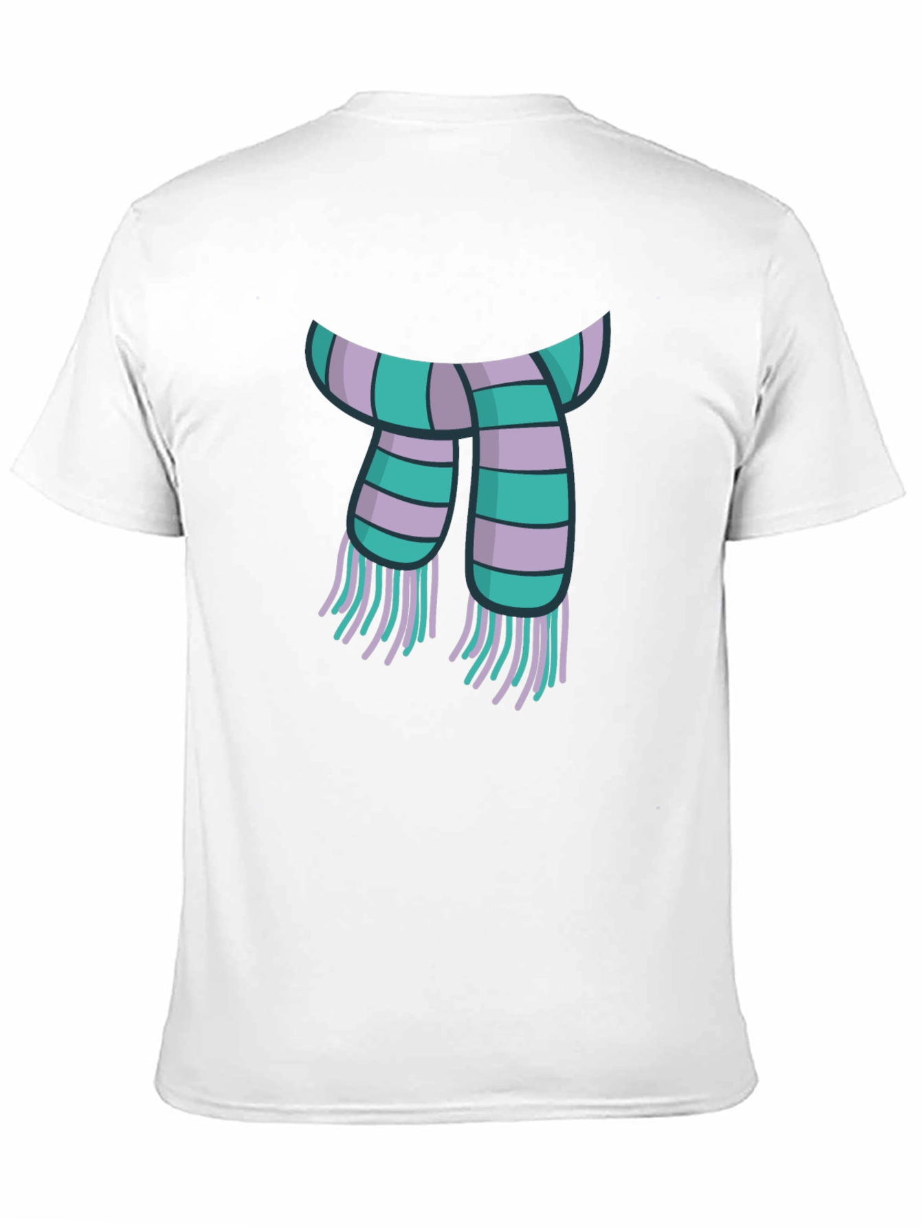Striped Scarf Graphic Tee - Casual Style