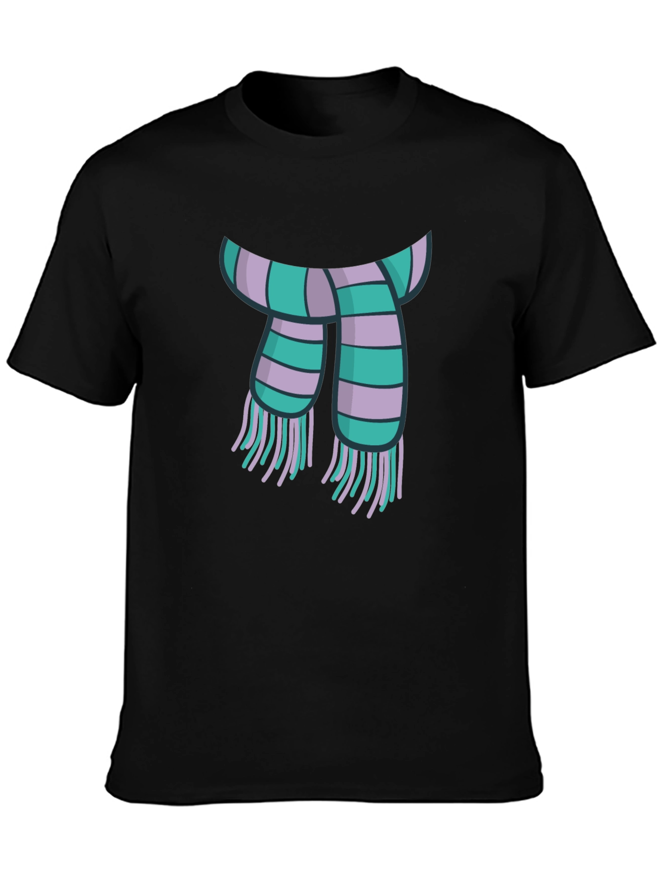 Striped Scarf Graphic Tee - Casual Style
