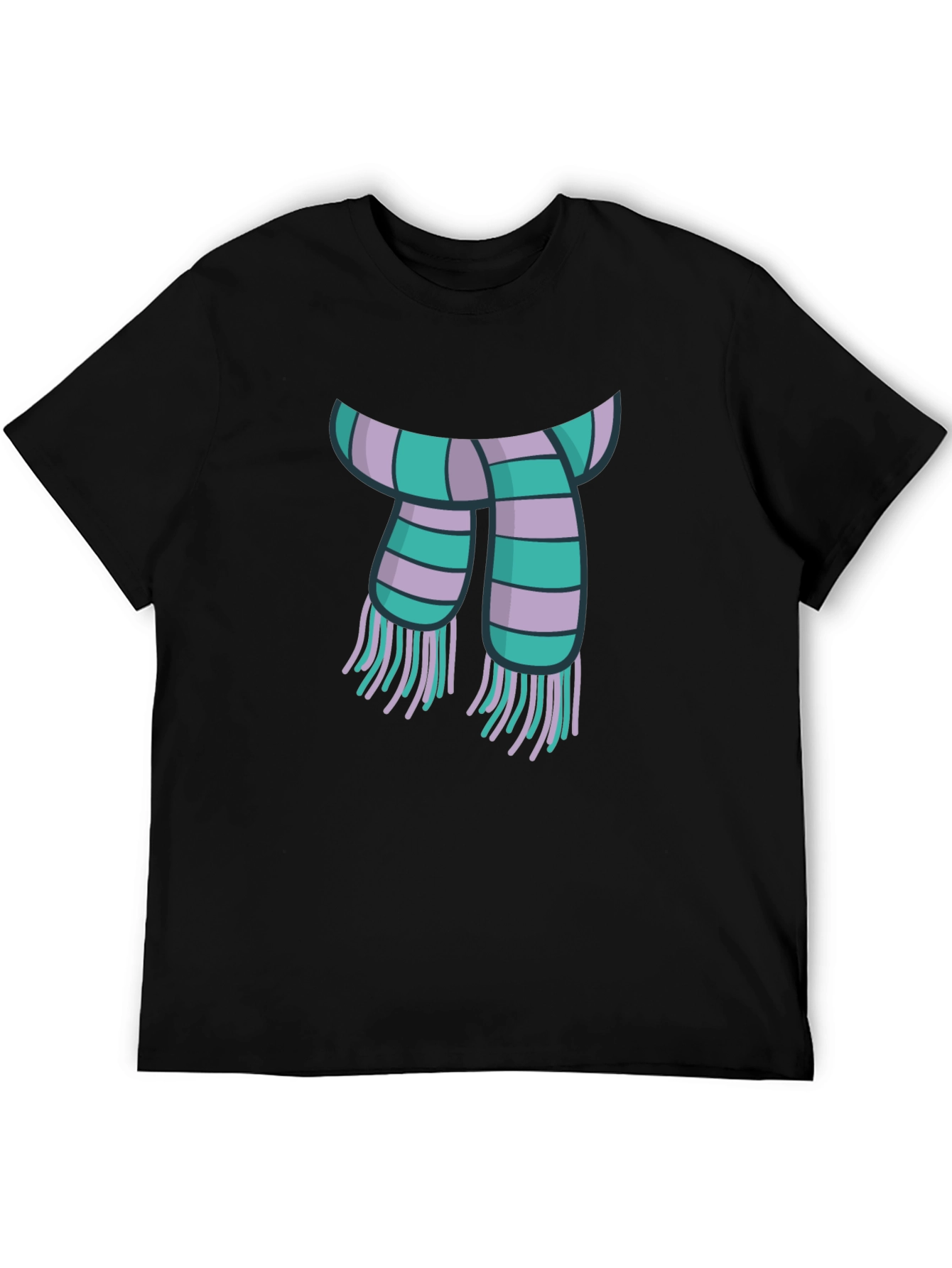 Striped Scarf Graphic Tee - Casual Style