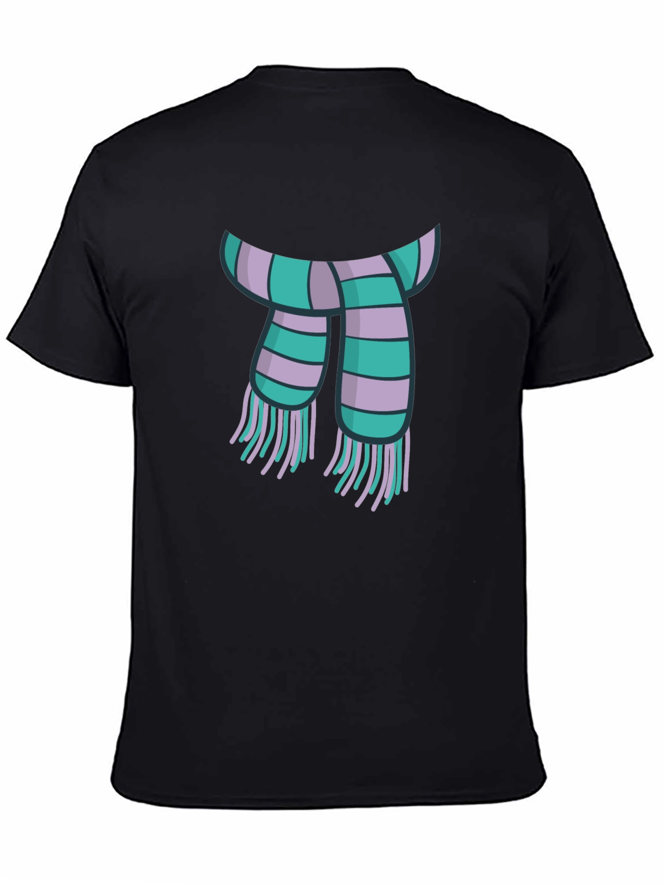 Striped Scarf Graphic Tee - Casual Style