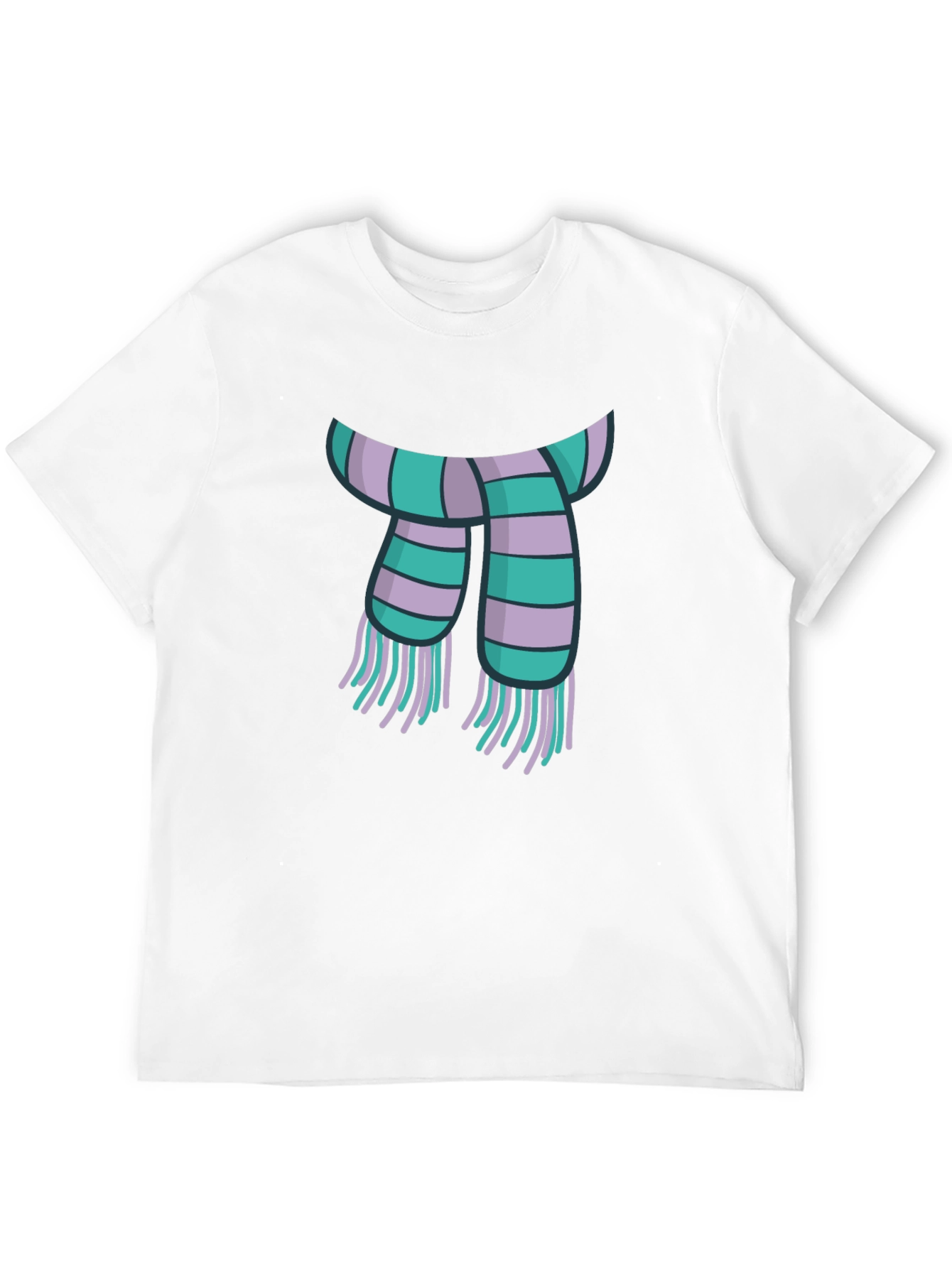 Striped Scarf Graphic Tee - Casual Style