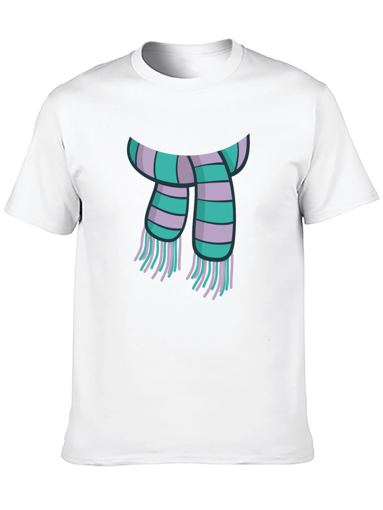 Striped Scarf Graphic Tee - Casual Style