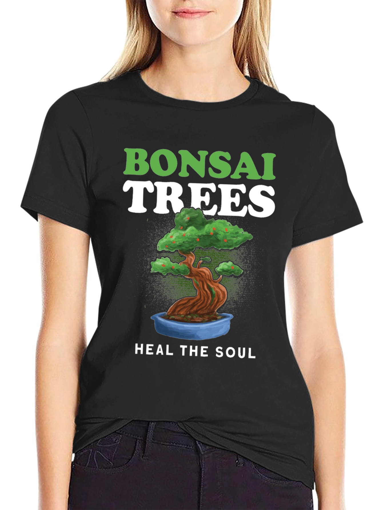 Bonsai Trees Heal The Soul Black T-Shirt