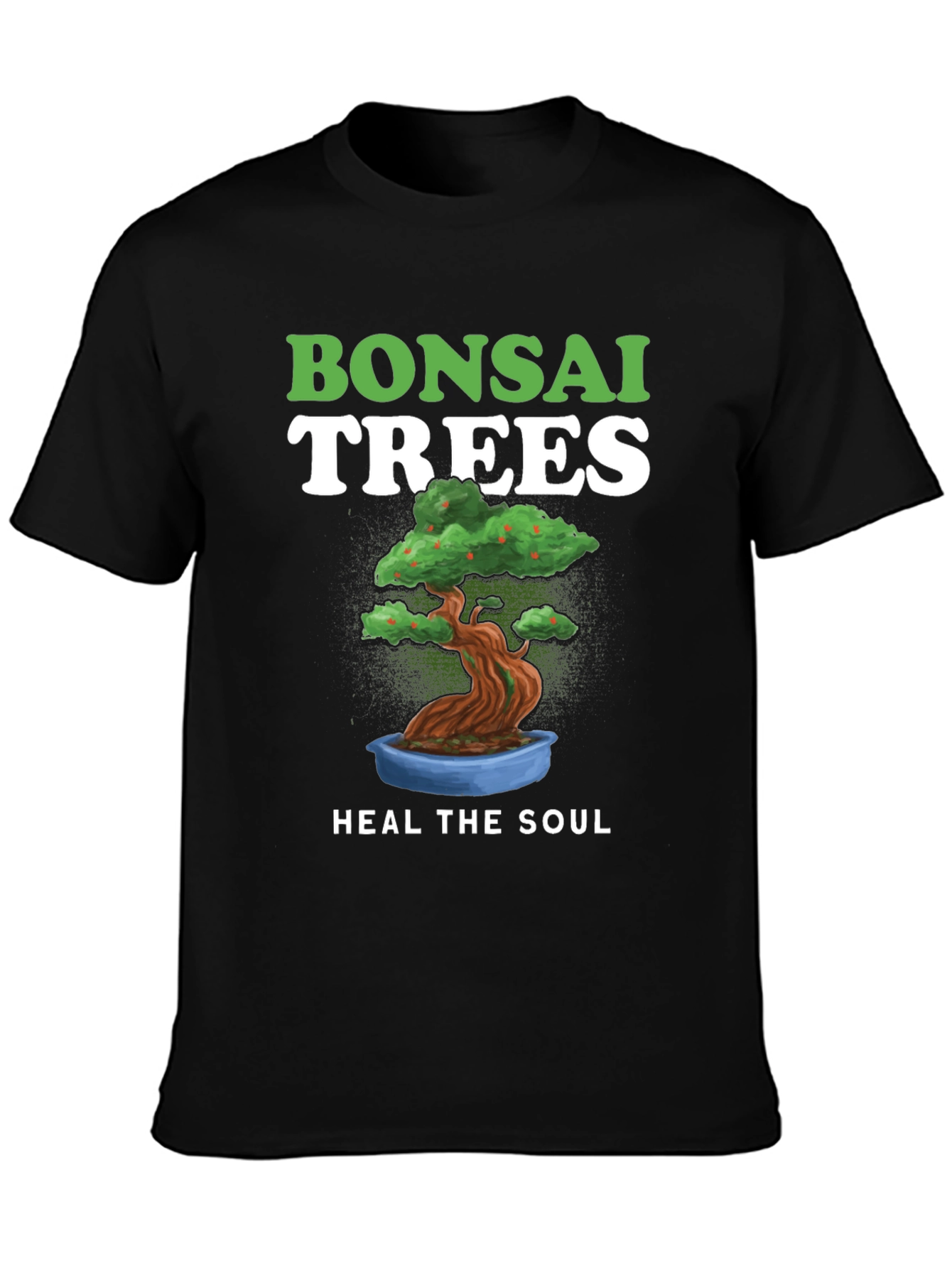 Bonsai Trees Heal The Soul Black T-Shirt