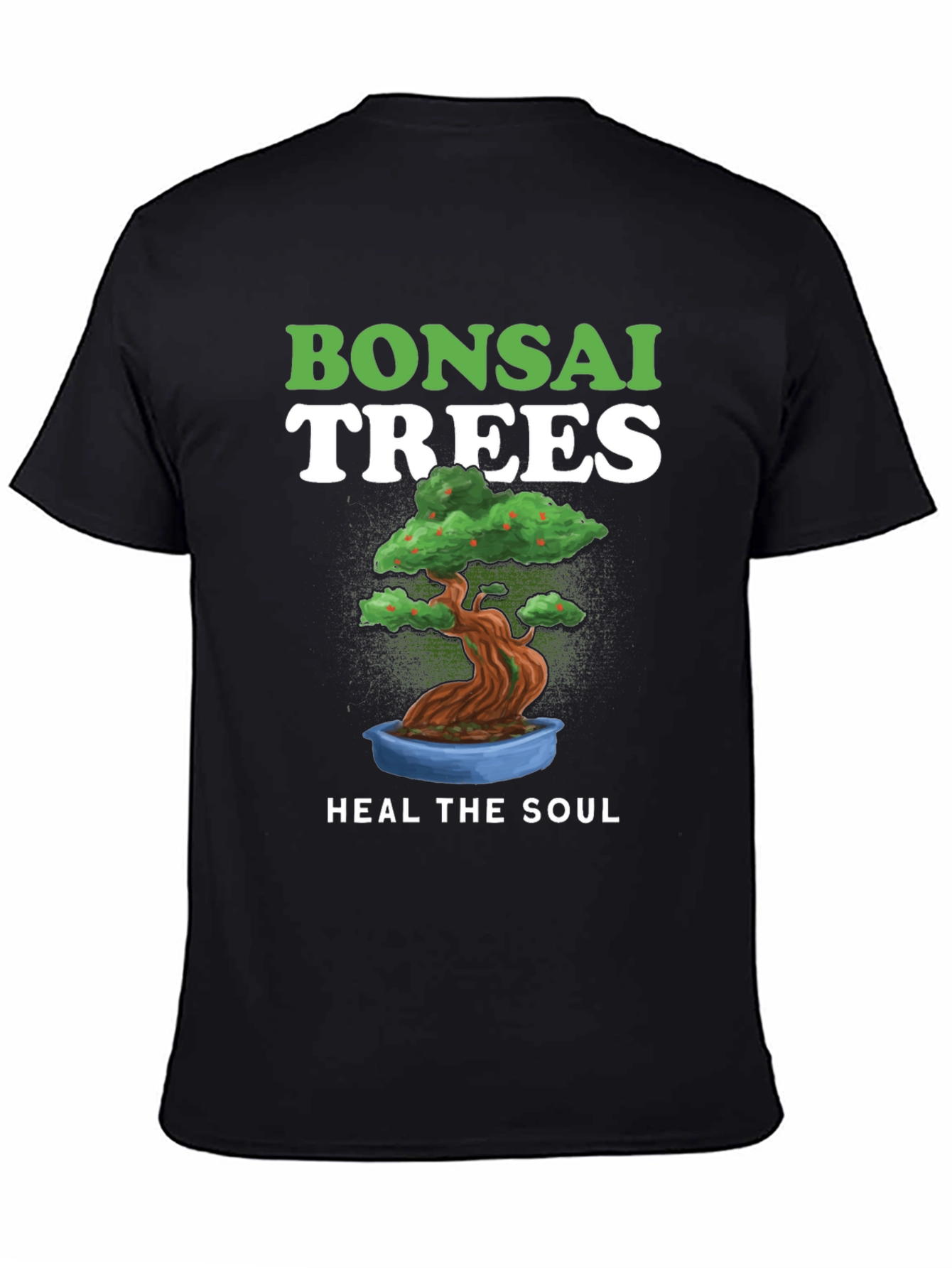 Bonsai Trees Heal The Soul Black T-Shirt