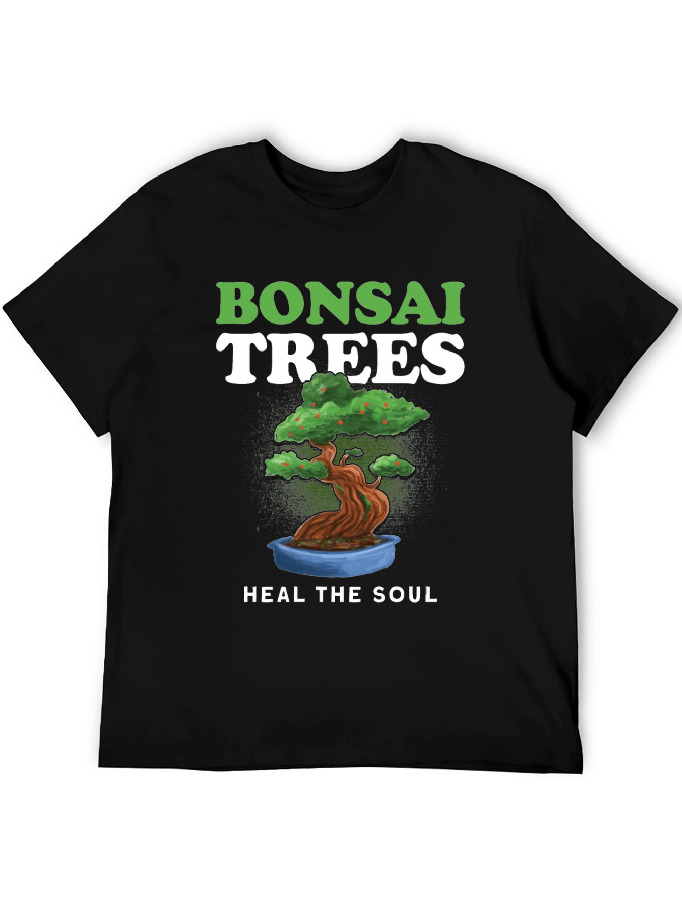 Bonsai Trees Heal The Soul Black T-Shirt