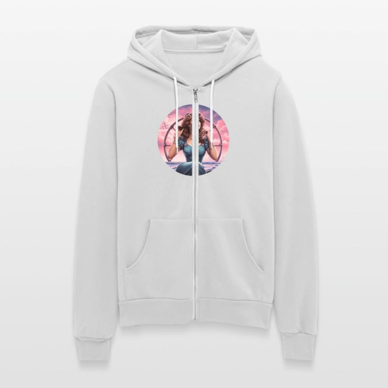 Beautiful Woman By The Sea In Pin Up Style