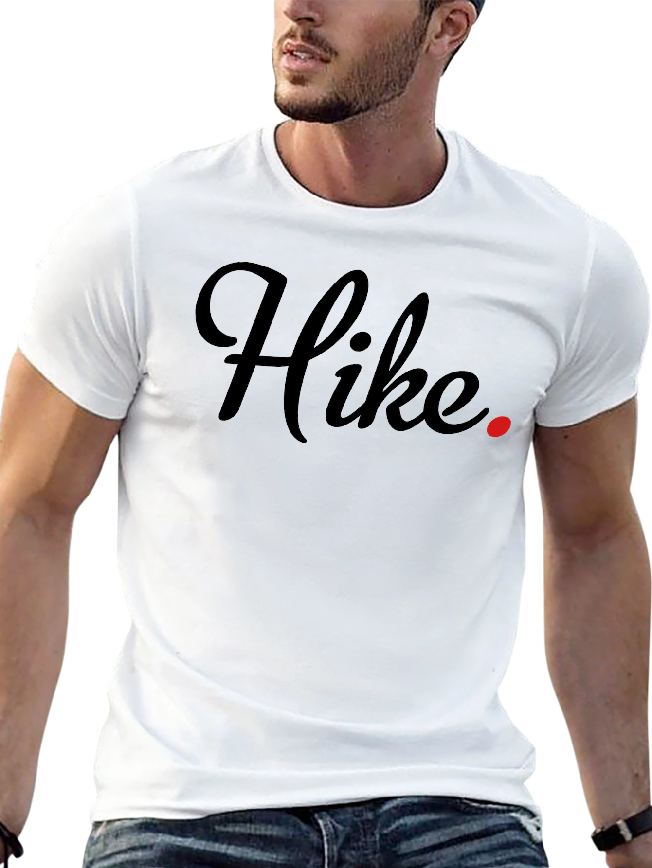 Hike Graphic Tee - Black Crew Neck Casual Shirt