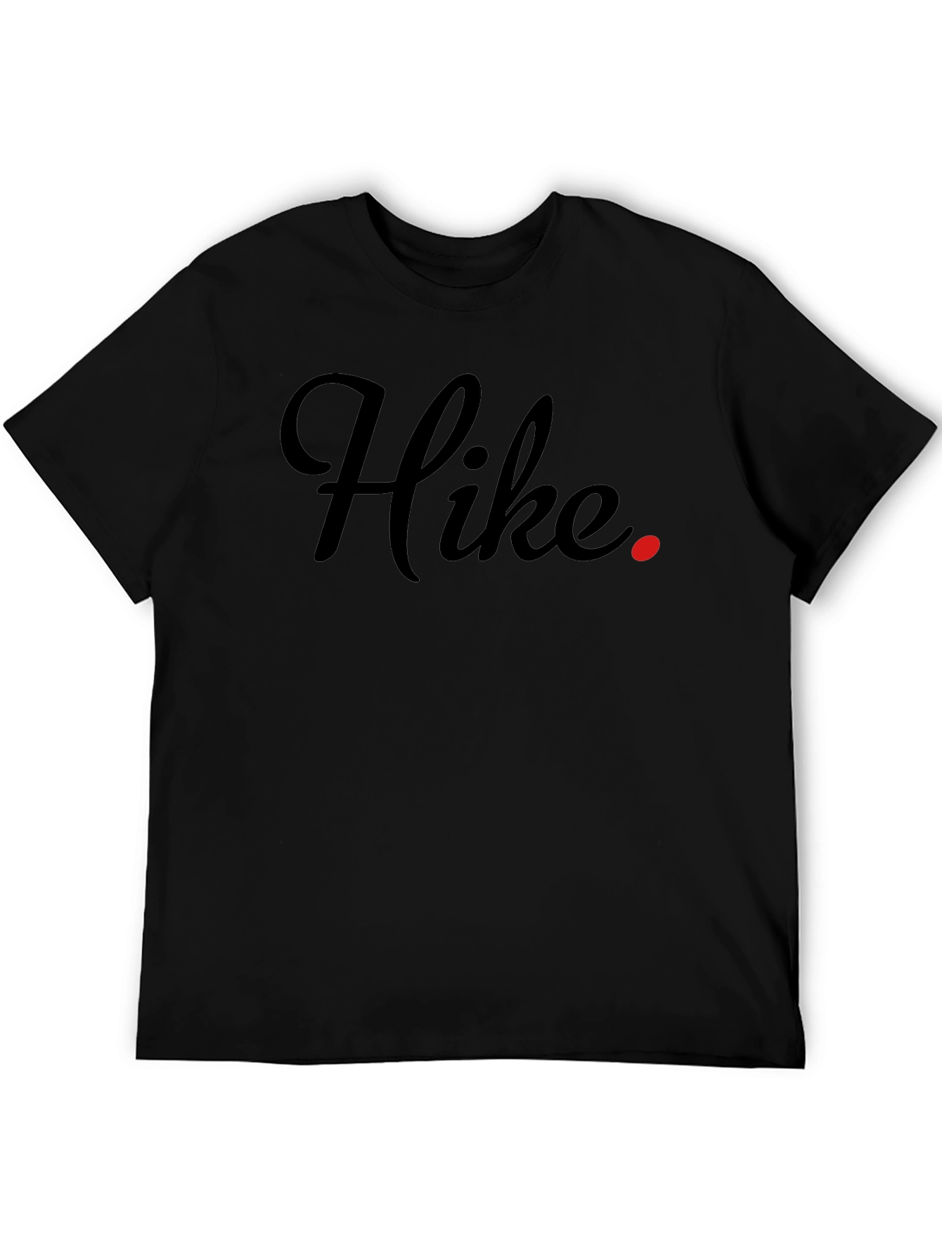 Hike Graphic Tee - Black Crew Neck Casual Shirt