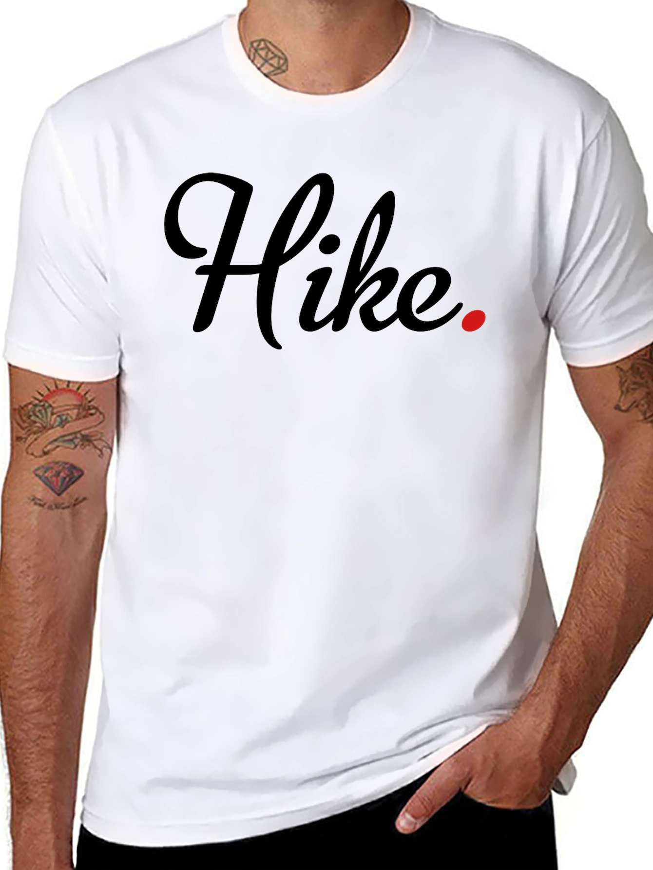 Hike Graphic Tee - Black Crew Neck Casual Shirt